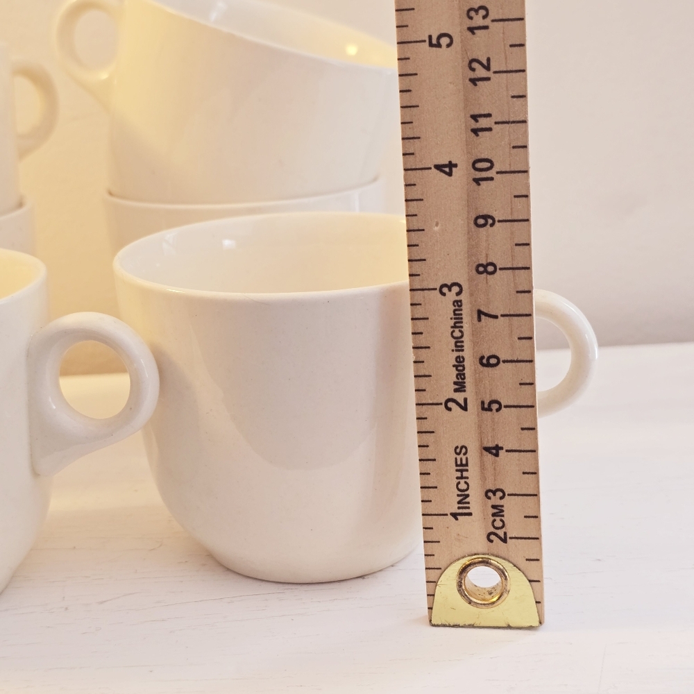 Set of 6 Vintage White Demitasse Mugs - Picture 5 of 7